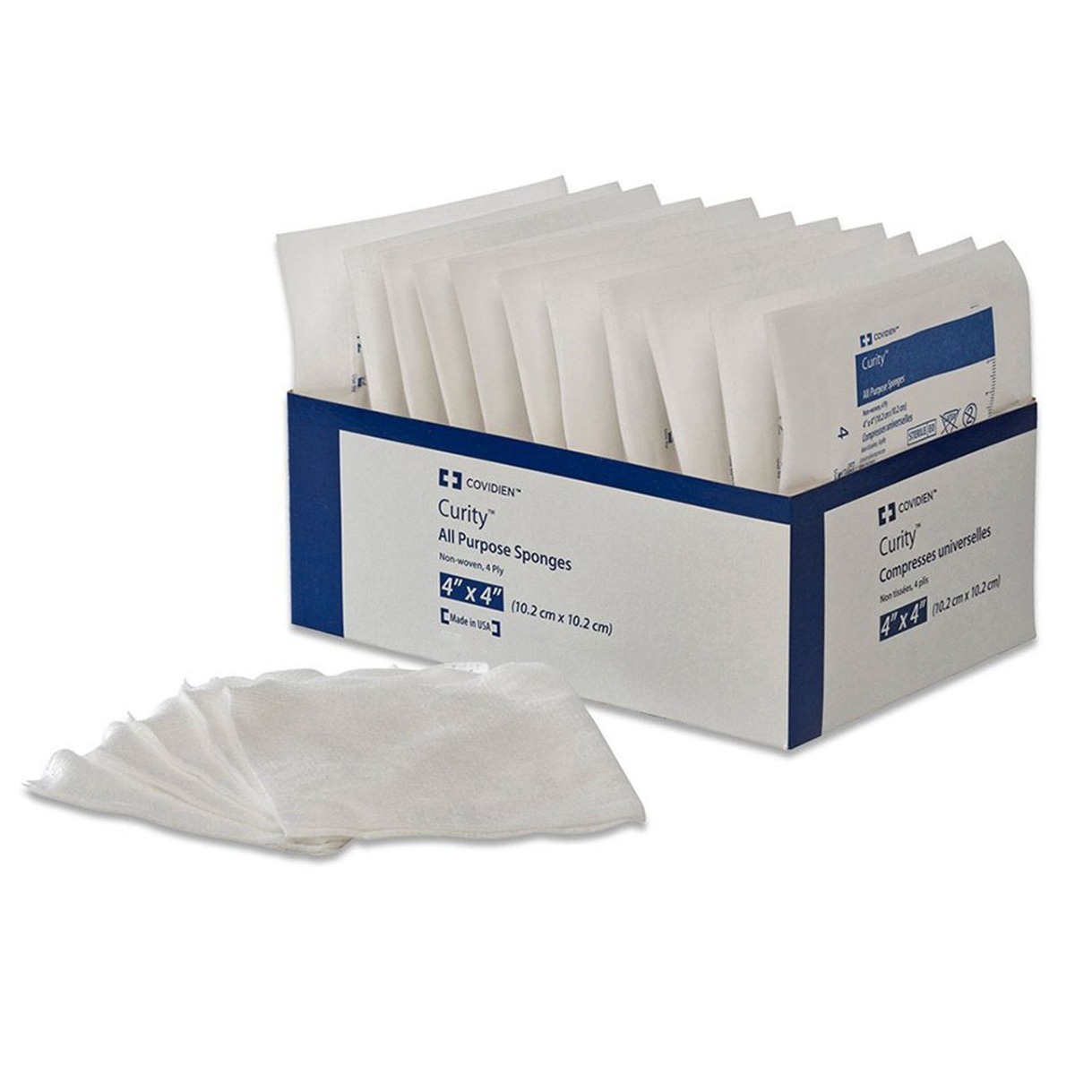 Curity All Purpose Sterile Non-Woven Sponge 4" x 4", 4-Ply 4 X 4 Inch - 8047