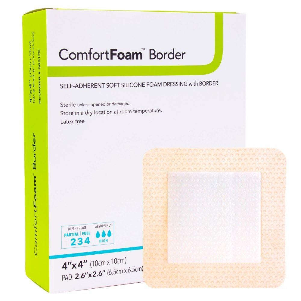 ComfortFoam Border Self-Adherent Soft Silicone Foam Dressing