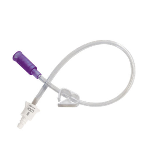 Purple Straight Port Bolus Feeding Set With Straight Connector