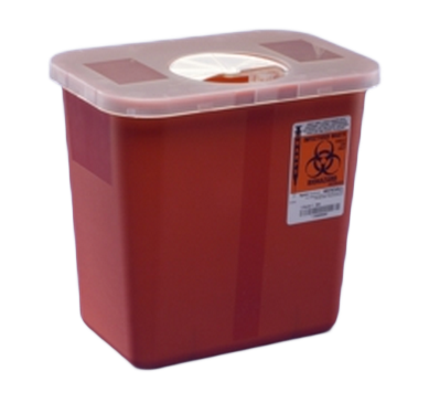 Cardinal Health 2 Gallon Red Sharps Container with Rotor Lid 8970