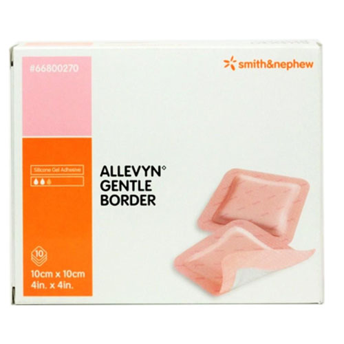 Smith & Nephew Allevyn Gentle Border 66800270 | 4 x 4 Inch, Pad Size 3 x 3 Inch by