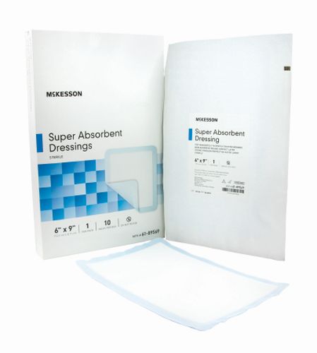 McKesson Mckesson Superabsorber Super Absorbent 6 x 9 Inch Polymer Dressing - Sterile (61-89569)