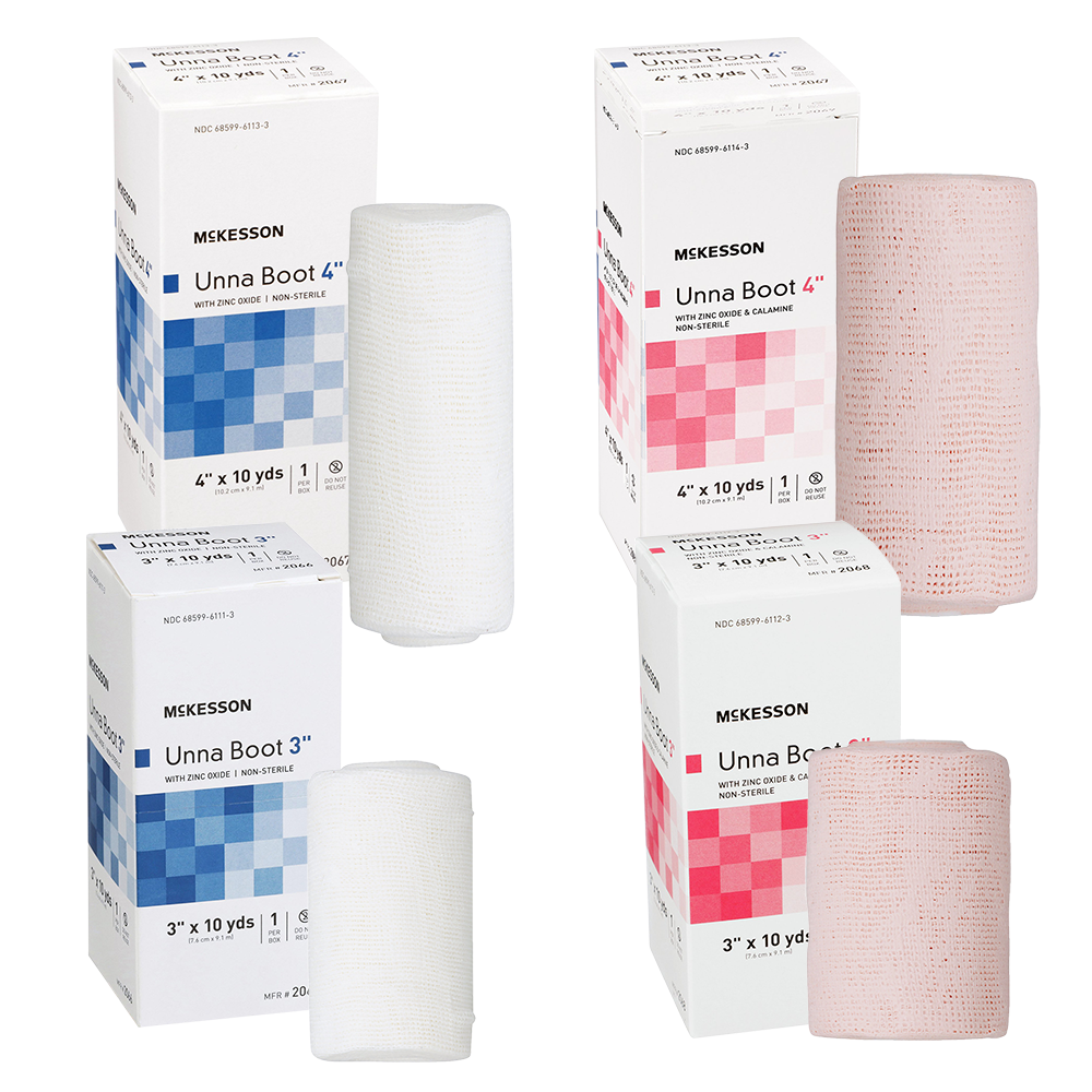 McKesson Unna Boot 4 or 3 Inches x 10 Yards w/ Zinc (Optional Calamine)