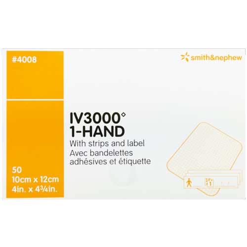 Smith & Nephew OpSite IV3000 1-Hand 4008 | 4 x 4-3/4 Inch