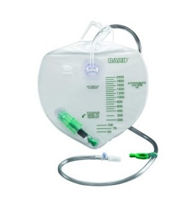 Bard Bedside Drainage Bag, Sterile, Anti-Reflux Valve and 2000cc or 4000cc Capacity