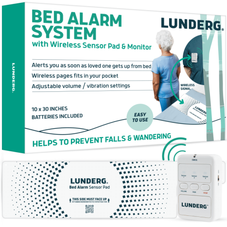 Lunderg Bed Alarm System with Wireless Sensor Pad and Monitor