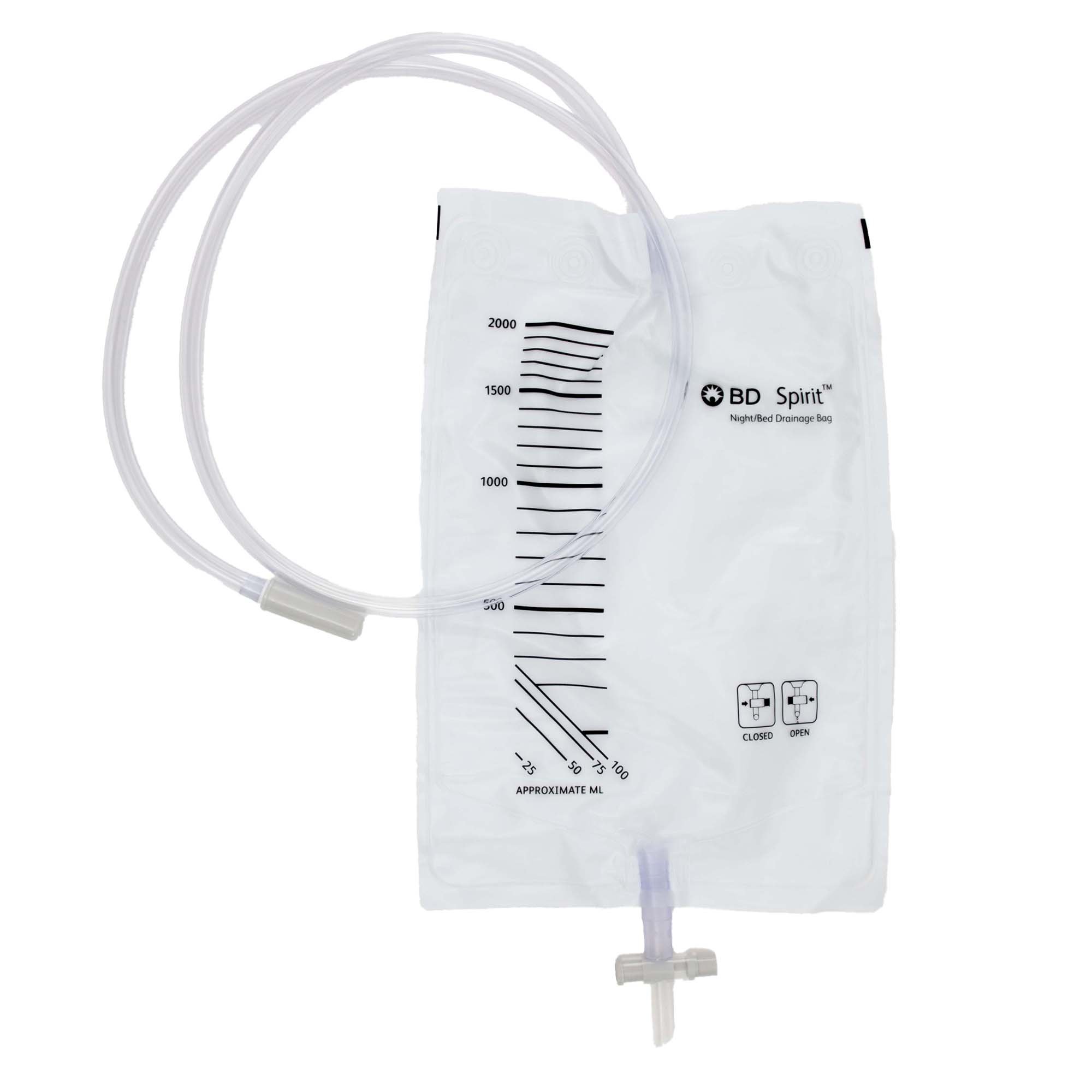 BD Spirit Urinary Bed Bag with T-Tap Valve