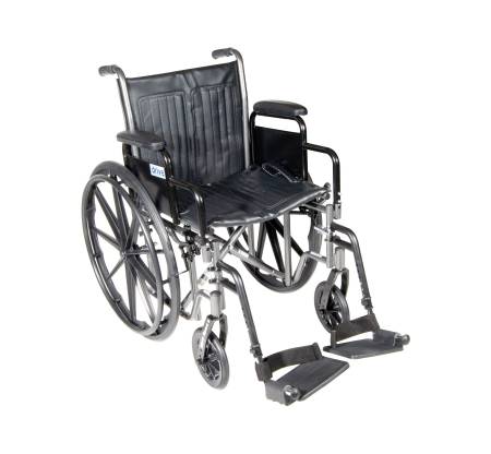 Silver Sport 2 Wheelchair with Detachable Desk Arms and Elevating Leg Rest 17-1/2 to 19-1/2 Inch - SSP220DDA-ELR