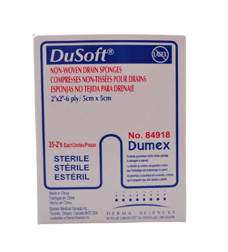 Dumex 84918 Tracheosotomy Sponge 2x2 Inch 8 Ply - Sterile