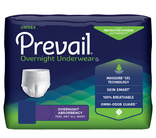 Prevail Unisex Overnight Underwear, Heavy Absorbency