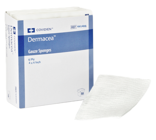 Covidien 441406 Dermacea 4 x 4 Inch Gauze Sponges Non Woven
