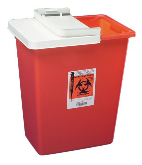 8 Gallon Red SharpSafety Sharps Container with Gasketed Hinged Lid 8997