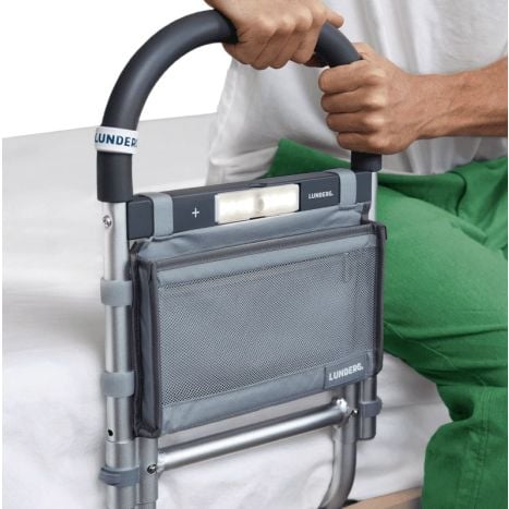 Lunderg Bed Rails for Elderly Adults Safety w/ Led Light & Storage Bag