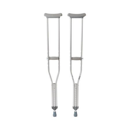 McKesson Aluminum Frame Child's Underarm Crutches Push Button / Wing Nut Adjustment
