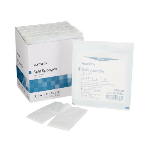 McKesson 16-42046 Non-Woven Sponges High Absorbency 4x4 Inch 6 Ply Sterile