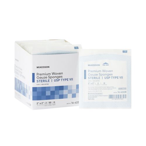 McKesson 16-42228 Gauze Sponges 2x2 Inch 8 Ply Sterile