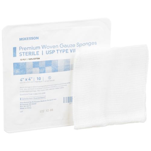 McKesson 16-42441 Gauze Sponges 4x4 Inch 12 Ply - Sterile