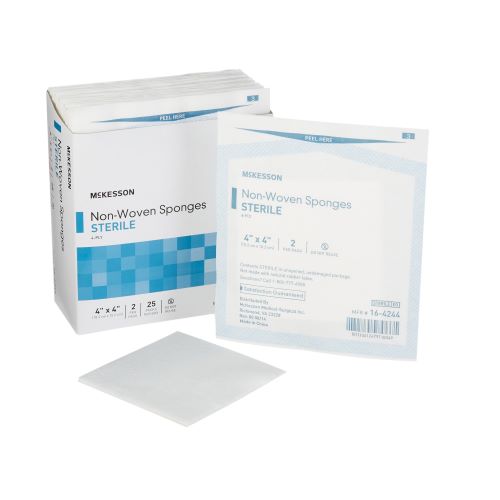 McKesson 16-42444 Non-Woven Sponges High Absorbency 4x4 Inch 64Ply Sterile