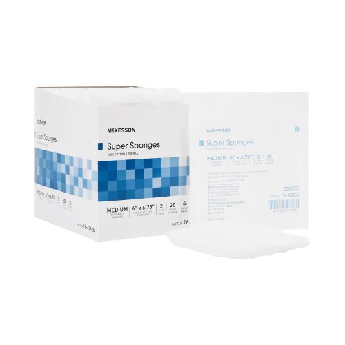 McKesson 16-42626 Super Sponges 6x6.75 - Sterile
