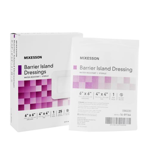 Composite Barrier Island Dressing Water Resistant 6 x 6 Inch - Sterile