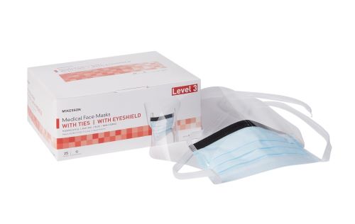 Fluid Resistant Surgical Mask with Eye Shield