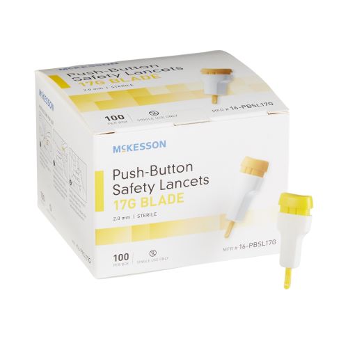 McKesson Push-Button Safety Lancets - Easy to Use and Sterile
