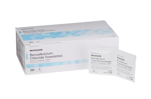 McKesson Sanitizing Skin Wipe Individual Packet BZK (Benzalkonium Chloride) Unscented