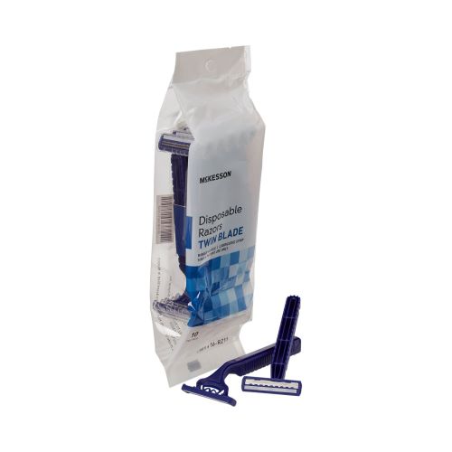 Twin Blade Disposable Razors with Lubricated Strip