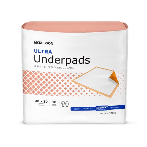 McKesson Ultra Disposable Underpads - Heavy Absorbency 36 x 36 Inch