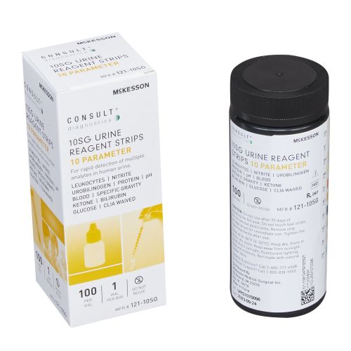 McKesson CONSULT 10SG Urine Reagent Strips - 100 Strips per Box