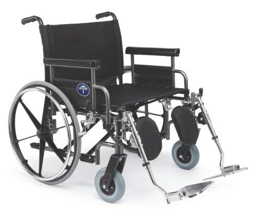 Shuttle Extra-Wide Wheelchair with Removable Desk-Length Arms and Elevating Leg Rests