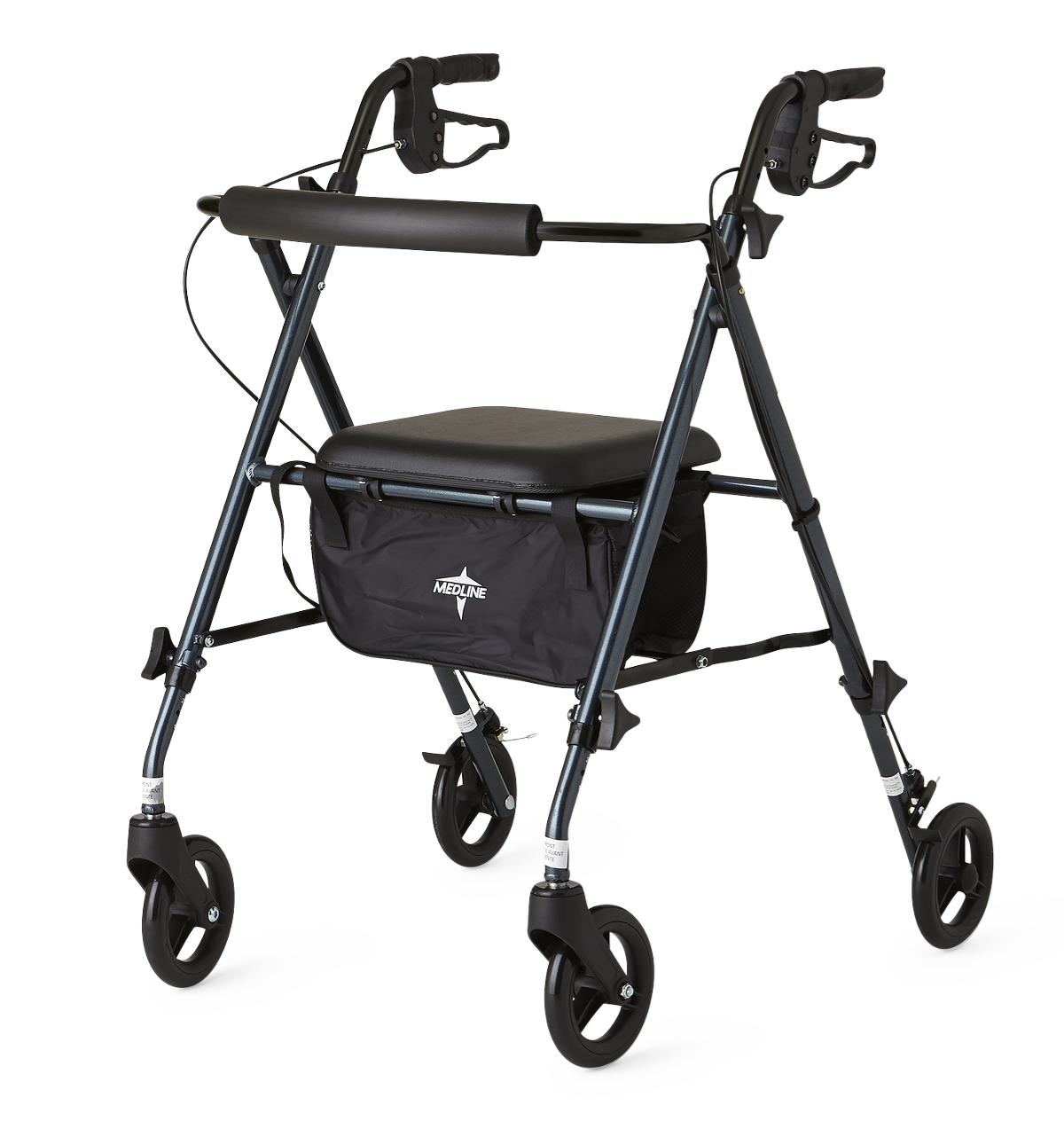Guardian Rollator Walker with Seat - Lightweight, Adjustable and Foldable Rollator with 6 Inch Wheels