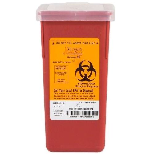 1 Quart Red Stackable Sharps Container 8702