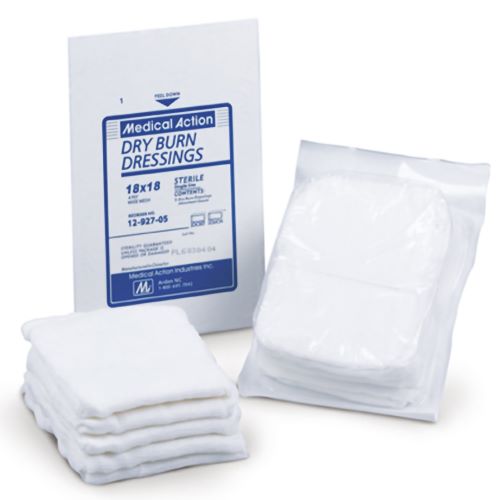 Medical Action Industries Dry Burn Dressing Gauze, Sterile Mesh 18x18 Inch, 12-918-15
