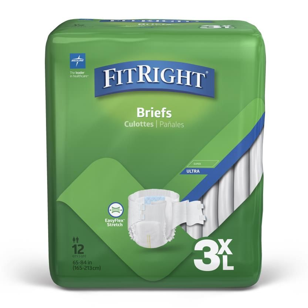 XXXL Ultra Absorbency Medline FitRight Bariatric Briefs