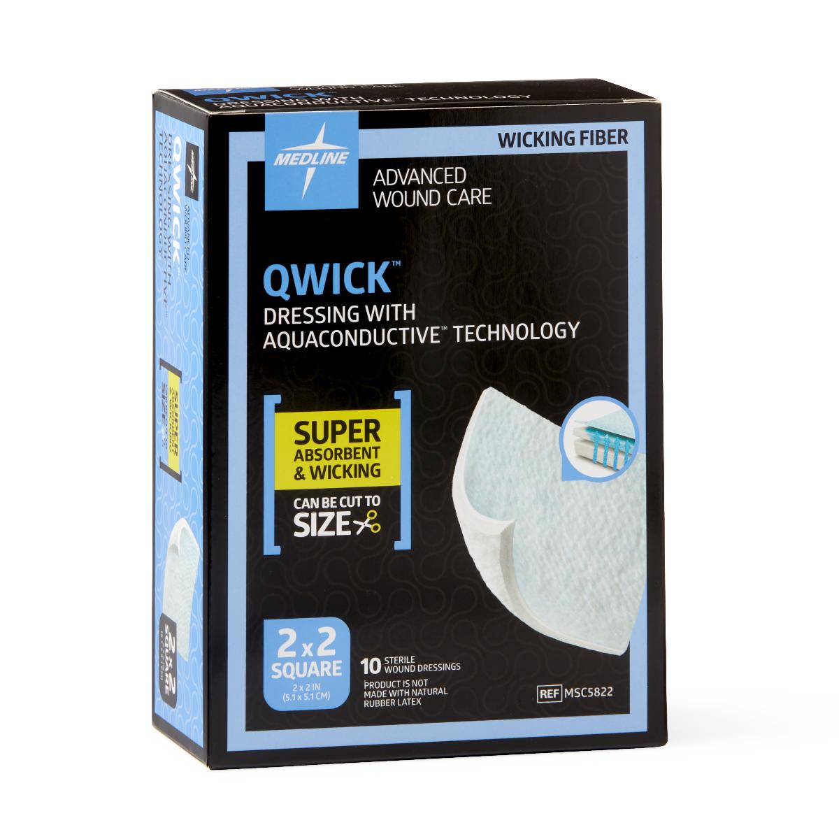 Qwick Non-Adhesive Superabsorbent Wound Dressings by Medline