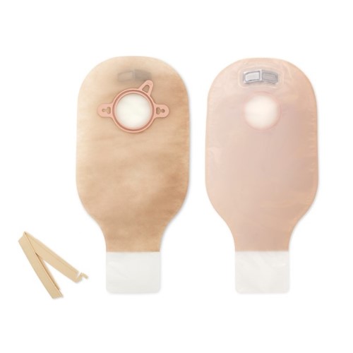 Transparent New Image Two-Piece Drainable Ostomy Pouch With Clamp Closure and Filter