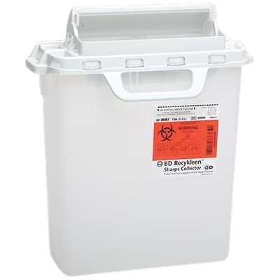 BD Pearl Sharps Container 305444 Side Entry 5.4 Quart - Convenient and Secure Disposal for Small Medical Waste Generators