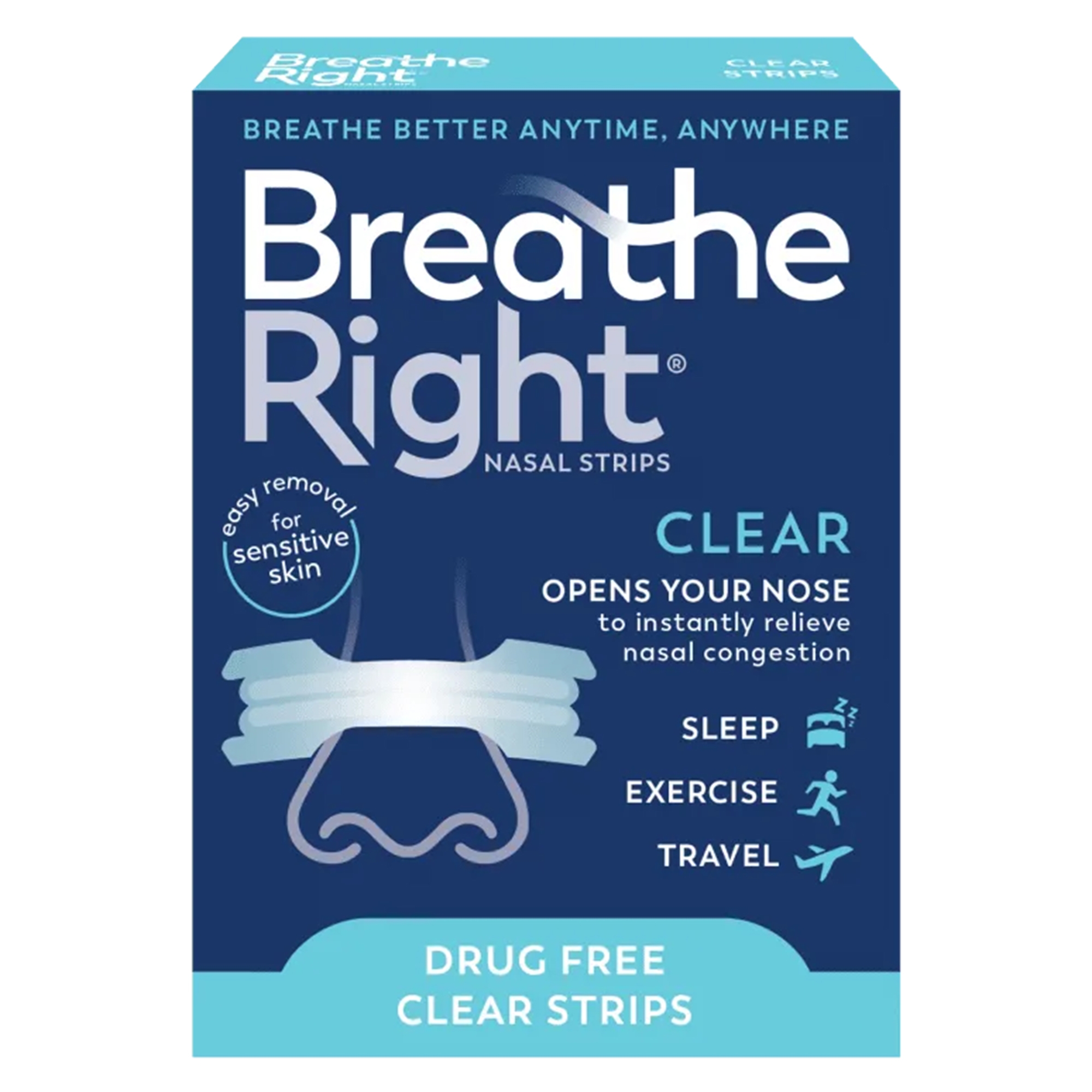 Breathe Right Original Nasal Strips - Clear