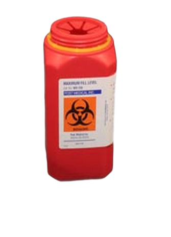 1.5 Quart Red Sharps Container with Locking Top WD-150