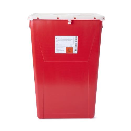 Red Prevent Sharps Disposal Container with Locking Red Port Lid 18 Gallon 2268