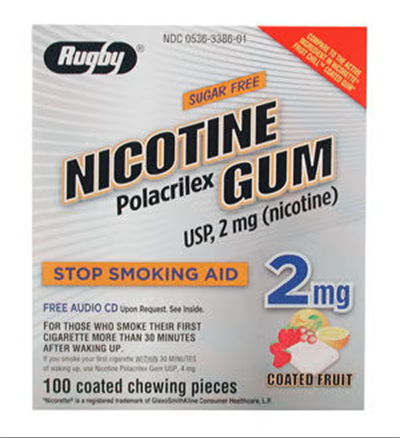 Rugby Nicotine Polacrilex Gum, Stop Smoking Aid - 2 & 4 mg