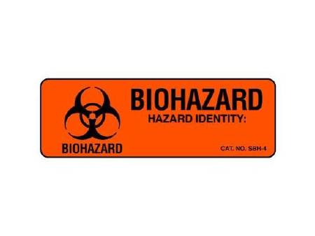 Chemical Hazard Label 1 X 3 Inch - SBH-4