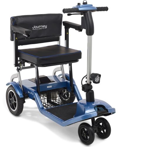 Blue folding mobility scooter