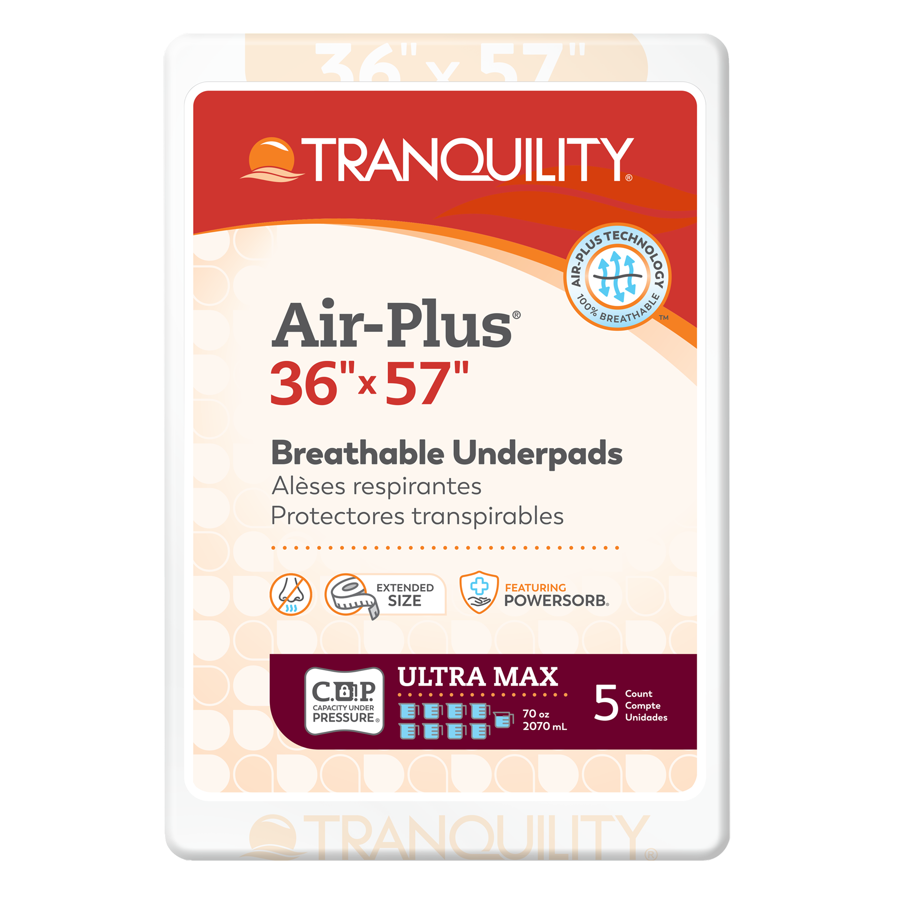 Tranquility Air-Plus 36" x 57" Breathable Underpads