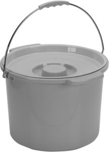Commode Bucket with Metal Handle and Cover