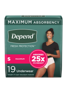 Female Adult Absorbent Underwear Depend® Fresh Protection Waistband Style Small Disposable Heavy Absorbency
