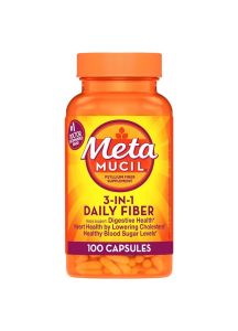 Metamucil 3-in-1 Psyllium Fiber Capsules, 100 ct