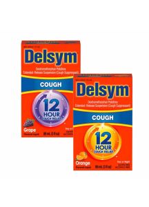 Delsym 12 Hour Cold and Cough Relief, Orange or Grape