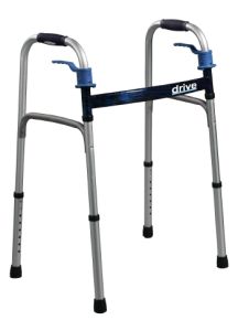 Deluxe Trigger Release Folding Walker Adult, Flame Blue Crossbrace 32 - 39 Inch - 10224-4